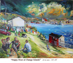 Happy Hour at Change Islands, Oil on Canvas